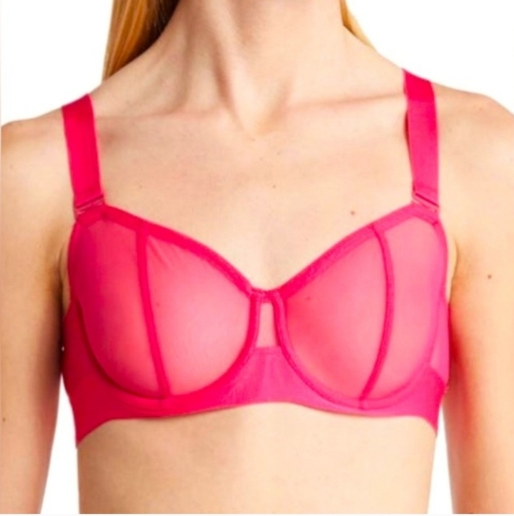 DKNY Sheers Convertible Underwire Bra In Rasberry